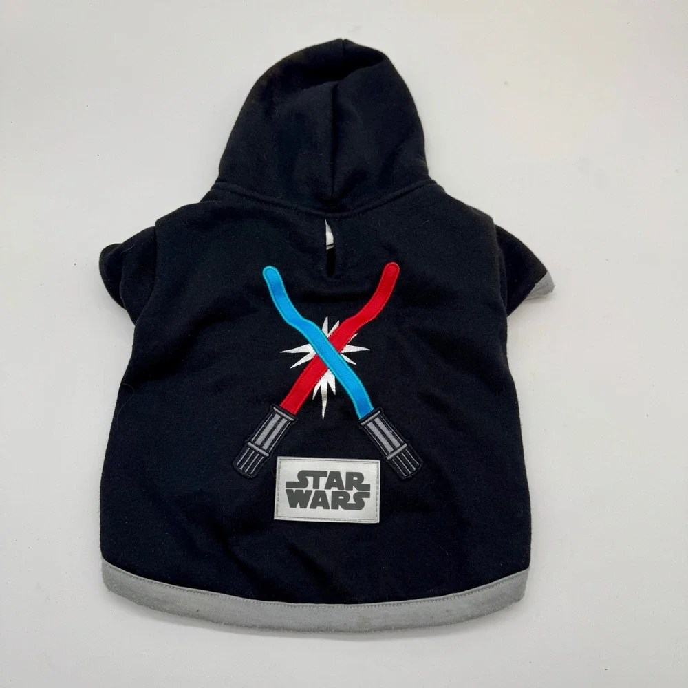 Star Wars Petco Dog Hoodie Black Lightsaber Graphic Pet Sweatshirt Small